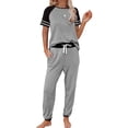 thumbnail image 1 of Idoravan Women Sets Clothing 2PC Women Pure Color Suit Short Sleeve Leisure Pocket Home Sweatpants Sets, 1 of 5