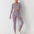 thumbnail image 1 of Idoravan Women Sets Clothing Ladies Seamless Hollow Yoga Long Sleeve Yoga Suit Sports Fitness Running Yoga Set, 1 of 7