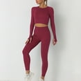 thumbnail image 1 of Idoravan Women Sets Clothing Ladies Seamless Hollow Yoga Long Sleeve Yoga Suit Sports Fitness Running Yoga Set, 1 of 6
