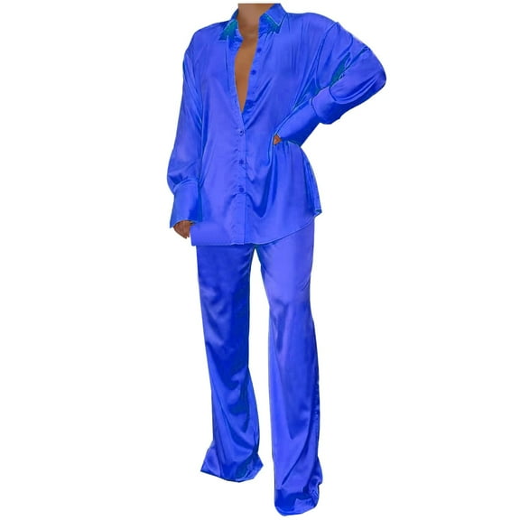 Idoravan Women Sets Clothing Two-Piece Womens Summer Printed and Solid One Shoulder Top and with Pocket Shorts Set Suit