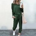 thumbnail image 1 of Idoravan Women Sets Clothing Women Loose Two-piece Sets Solid Long Sleeve Tops Vest Casual Pants Sweatsuit, 1 of 6