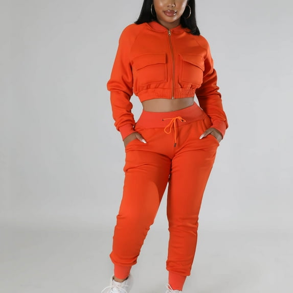 Idoravan Women Sets Clothing Womens Casual Fashion Solid Color Workwear Jacket Short Top Leggings Pants Commuting Two-piece Set