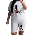 thumbnail image 1 of Idoravan Women Sets Clothing Clearance Womens Fashion Sexy Summer Two-piece Loose Casual T-shirt Shorts Hot Pants Set, 1 of 4