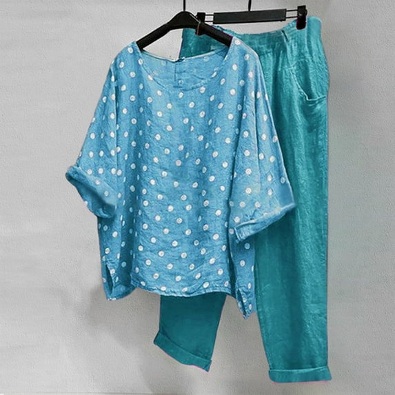 Idoravan Women Sets Clothing Womens Summer Solid Color Waist Waist Suit Fashion Casual Two-Piece Suit