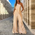 thumbnail image 1 of Idoravan Women Sets Clothing Womens Summer Solid Elegant Sleeveless Casual Top Plus Pants 2PC Set, 1 of 8