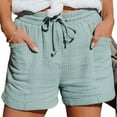 thumbnail image 1 of Idoravan Women's Athletic Shorts Clearance Women Summer Drawstring Elastic Waist Casual Solid Shorts Short Pants, 1 of 5
