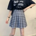thumbnail image 1 of Idoravan Women's Basic Versatile Skirt Clearance Fashion Women Plaid Pleated A-Line Skirt Anti-Burnout High Waist Short Skirt, 1 of 8