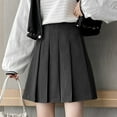 thumbnail image 1 of Idoravan Women's Basic Versatile Skirt Clearance Fashion Women Pleated A-Line Skirt Anti-Burnout Solid High Waist Short Skirt, 1 of 1
