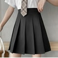 thumbnail image 1 of Idoravan Women's Basic Versatile Skirt Clearance Fashion Women Pleated A-Line Skirt Anti-Burnout Solid High Waist Short Skirt, 1 of 9