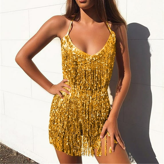 Idoravan Women's Basic Versatile Skirt Clearance Women Boho Sequin Tassel Hip Belly Mini Skirt Rave Party Dance Performance Costume Sparkly Festival Clothing Sexy Club Sets