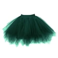 thumbnail image 1 of Idoravan Women's Basic Versatile Skirt Clearance Women Mesh Tulle Skirt Princess Elastic Skirt Adult Short Dancing Skirt, 1 of 2