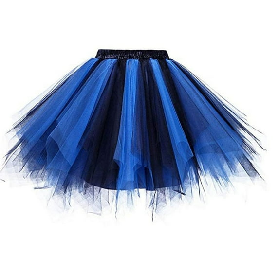 Idoravan Women's Basic Versatile Skirt Clearance Women Mesh Tulle Skirt Princess Elastic Skirt Adult Short Dancing Skirt