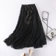 thumbnail image 1 of Idoravan Women's Basic Versatile Skirt Clearance Women Spring Summer Elastic High Waist Long Mesh Skirt Tutu Maxi Pleated, 1 of 1