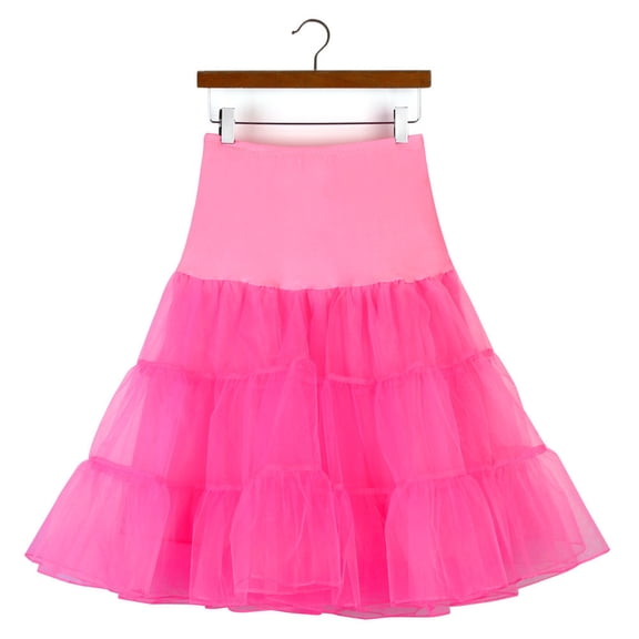 Idoravan Women's Basic Versatile Skirt Womens Fashionable Summer Retro High-waisted Gauze Puffy Skirt Party Skirt