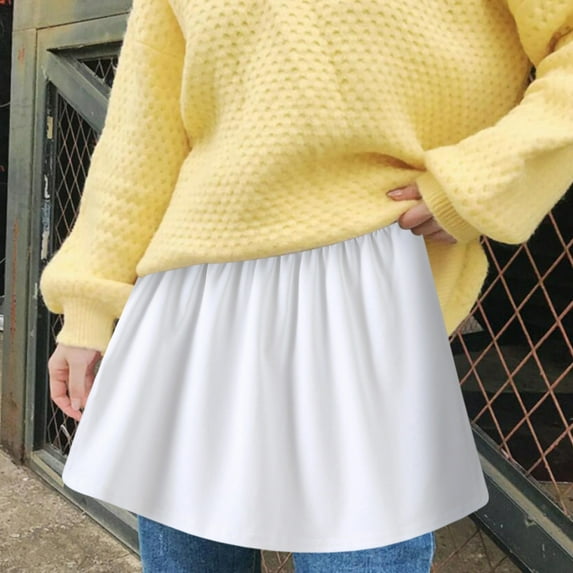 Idoravan Women's Basic Versatile Skirt Clearance Womens Layered Tiered Sheer Stripe Printing Extender Half Slip Plus Size Skirt