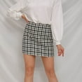 thumbnail image 1 of Idoravan Women's Basic Versatile Skirt Clearance Womens Versatile Woolen High Waist Skirt Retro Plaid Skirt A-line Short Skirt, 1 of 7