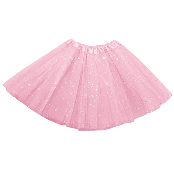 Idoravan Women's Basic Versatile Skirt Tutu for Women Adults Tutu Skirts for Women Sequin Skirt Womens Pleated Gauze Short Skirt Adult Dancing Skirt Star Sequin Gauze Dress