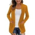 thumbnail image 1 of Idoravan Women's Cardigans Fashion Women's Casual Long Sleeve Solid Pocket Ladies Blouse Coat Outwear Jacket, 1 of 7