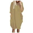 thumbnail image 1 of Idoravan Women's Dress Clearance Summer The Fashion Womens Winter Plus Size Casual Loose Pocket Sexy Printed Dress, 1 of 3