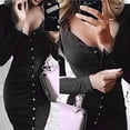 thumbnail image 1 of Idoravan Women's Dress Clearance Summer Women Sexy Long Sleeve Casual Party Nightclub Slim Cocktail Dress, 1 of 9