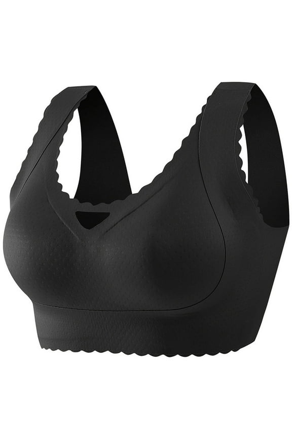 Women's Full Coverage Bra Womens Gathered Underwear Strapl Bra Front Closure Push Up Buckle Lift Bra No Underwire Cross-fit Underwear