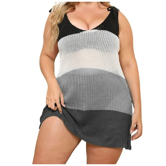 Idoravan Women's New Fashion Beach Sexy Hem Cover Up Hollow-out Breathable Swimwear