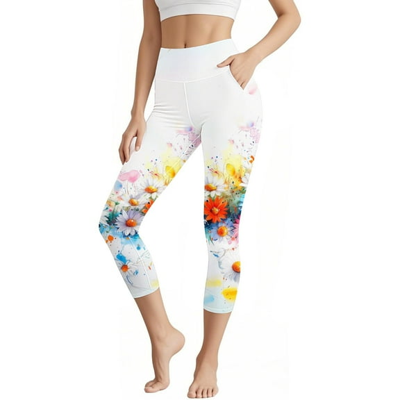 Idoravan Women's Pants Womens Leggings Plus Size Women's Fashion Casual Temperament Solid Color Slim Capris Pants With Pocket Multicolor XXXL