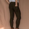 thumbnail image 1 of Idoravan Women's Plus Size Pants Clearance Spring Solid Color Pattern Drawstring Slim Knit Small Feet Cropped Trousers, 1 of 3