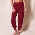 thumbnail image 1 of Idoravan Women's Plus Size Pants Clearance Women Recreational Home Harron Solid Color Elastic Mid Waist Sports Yoga Fold Leggings Long Pants, 1 of 9