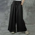 thumbnail image 1 of Idoravan Women's Plus Size Pants Womens Fashion Summer Solid Casual Pocket Elastic Waist Long Pants, 1 of 1