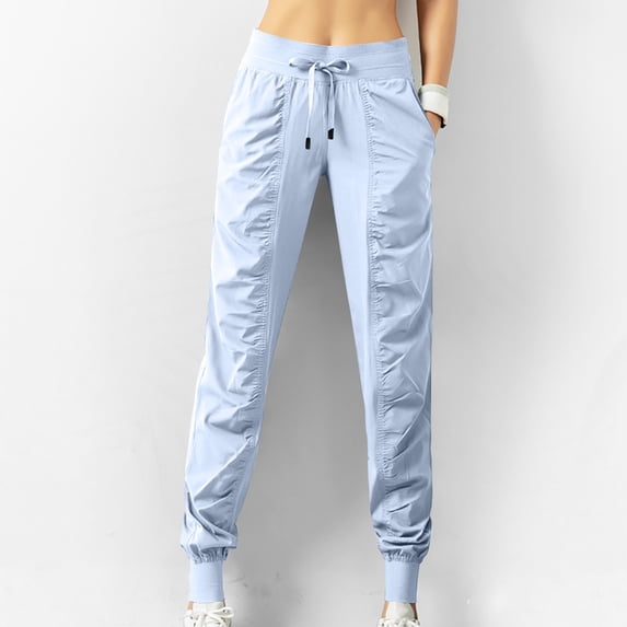 Idoravan Women's Plus Size Pants Clearance Womens High Waistband Loose Running Quick Drying Casual Leggings Trousers
