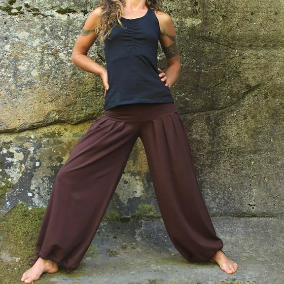 Idoravan Women's Plus Size Pants Clearance Womens Wide Leg Casual Loose Yoga Sports Pants Home Casual Pants