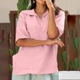 thumbnail image 1 of Idoravan Women's Plus Size Tops Women Fashion Casual Loose Short Sleeve Solid V-Neck T-shirt Top Blouse Pullover, 1 of 8