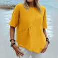 thumbnail image 1 of Idoravan Women's Plus Size Tops Fashion Women Summer Casual Short Sleeve Round-Neck Solid Blouse T-Shirt, 1 of 4