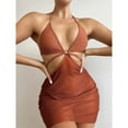 thumbnail image 1 of Idoravan Womens Bikini Sets Ladies Cross Sling High Waist Shorts Costume 3-piece Swimsuit Split, 1 of 1
