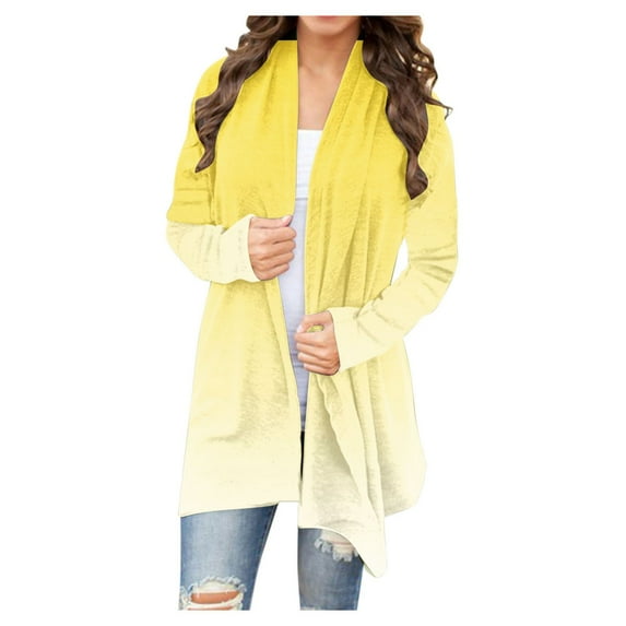 Idoravan Womens Cardigans Clearance under $15.00 Women's Fashion Printed Long Sleeved Cardigan Jacket