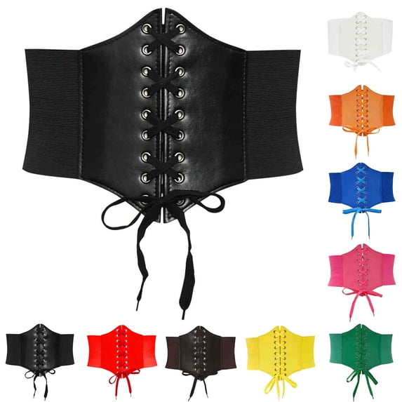 Idoravan Womens Corset Women Solid Color Wide Style Adjustable Strap Court Style Corset 68Cm