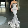 thumbnail image 1 of Idoravan Womens Evening Dresses Fashion Women's Elegant Sexy Casual Slim Sling Dress Solid Color Long Dress Skirt Dress, 1 of 5