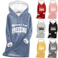 thumbnail image 1 of Idoravan Womens Hoodies Plus Size Womens Hoodies Pullover Women's Digital Printed Plush And Thickened Fashionable Casual Long Sleeved Hooded Round Neck Sweatshirt Black L, 1 of 4