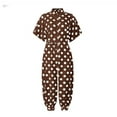 thumbnail image 1 of Idoravan Womens Jumpsuits and Rompers Plus Size Women Lady Lapel Slim Long Button Rompers Long Pants Jumpsuits, 1 of 4