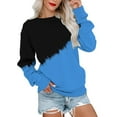 thumbnail image 1 of Idoravan Womens Long Sleeve Casual Tops Gradient Printed Round Neck Blouse Pullover, 1 of 5
