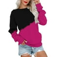 thumbnail image 1 of Idoravan Womens Long Sleeve Casual Tops Gradient Printed Round Neck Blouse Pullover, 1 of 5