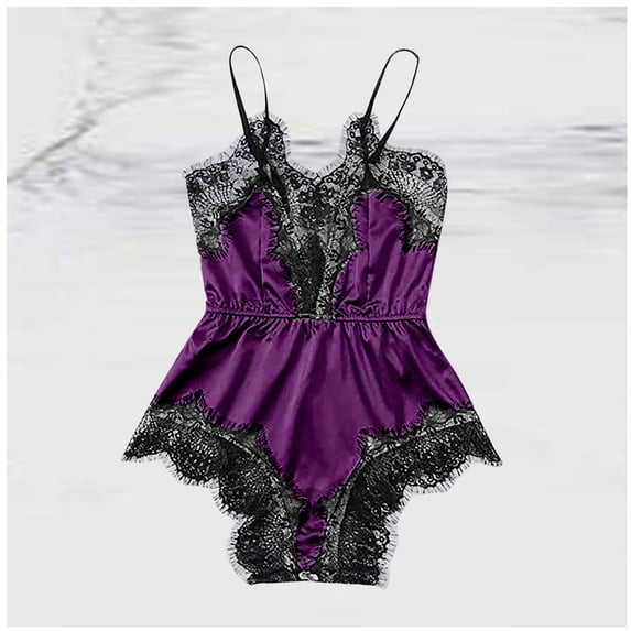 Idoravan Womens Nightgown Chemise Sleeveless Sleepwear Full Slip Lace Sling Vest Hollow Nightdress