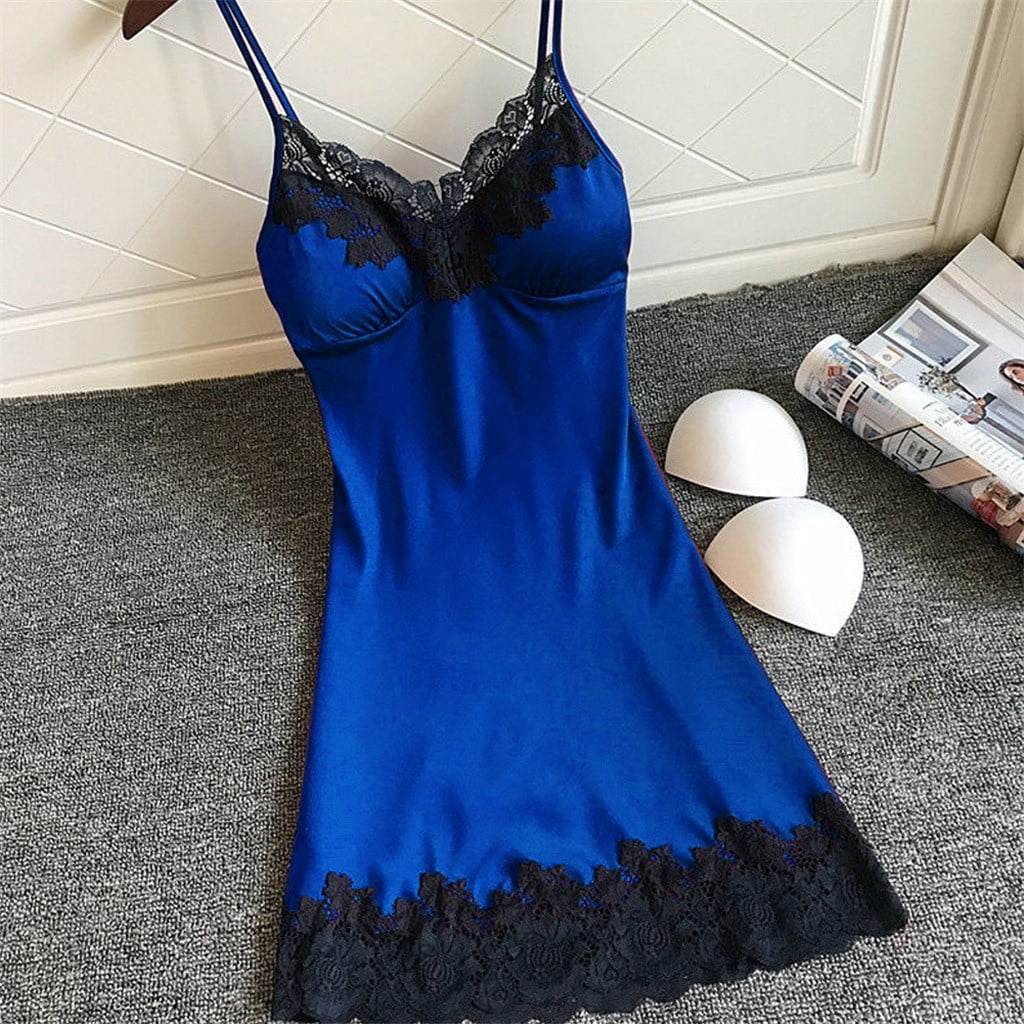 Idoravan Womens Nightgown Chemise Sleeveless Sleepwear Full Slip Lace Sling  Vest Nightdress - Walmart.com