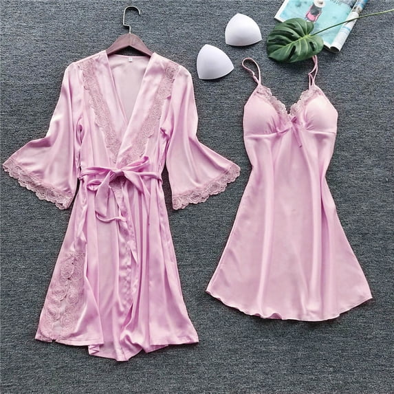 Idoravan Womens Nightgown Chemise Sleeveless Sleepwear Full Slip Lace Suspenders Pajamas Dress