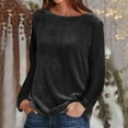 thumbnail image 1 of Idoravan Womens Plus Size Long Sleeve Tops Fashion Women's Round-Neck Long Sleeve Solid Casual Shirt Blouse, 1 of 8