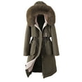 thumbnail image 1 of Idoravan Womens Puffer Jackets Clearance Sale Women's Comfy Stylish Stitching Long Sleeve Sweater Casual Tops Army Green XL, 1 of 7