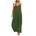 thumbnail image 1 of Idoravan Womens Rompers and Jumpsuits Long Pant Womens Fashion Summer Solid Casual Camis Sleeveless Suspender Jumpsuit, 1 of 8