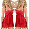 thumbnail image 1 of Idoravan Womens Sexy Plus Size Garter Babydoll Chemise Blind Fold Intimate Lingerie, 1 of 1