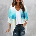 thumbnail image 1 of Idoravan Womens Summer Cardigan Short Sleeve Women's Cardigan Casual Leaf Print Overcoat Spring Summer Flower Printed Top, 1 of 5